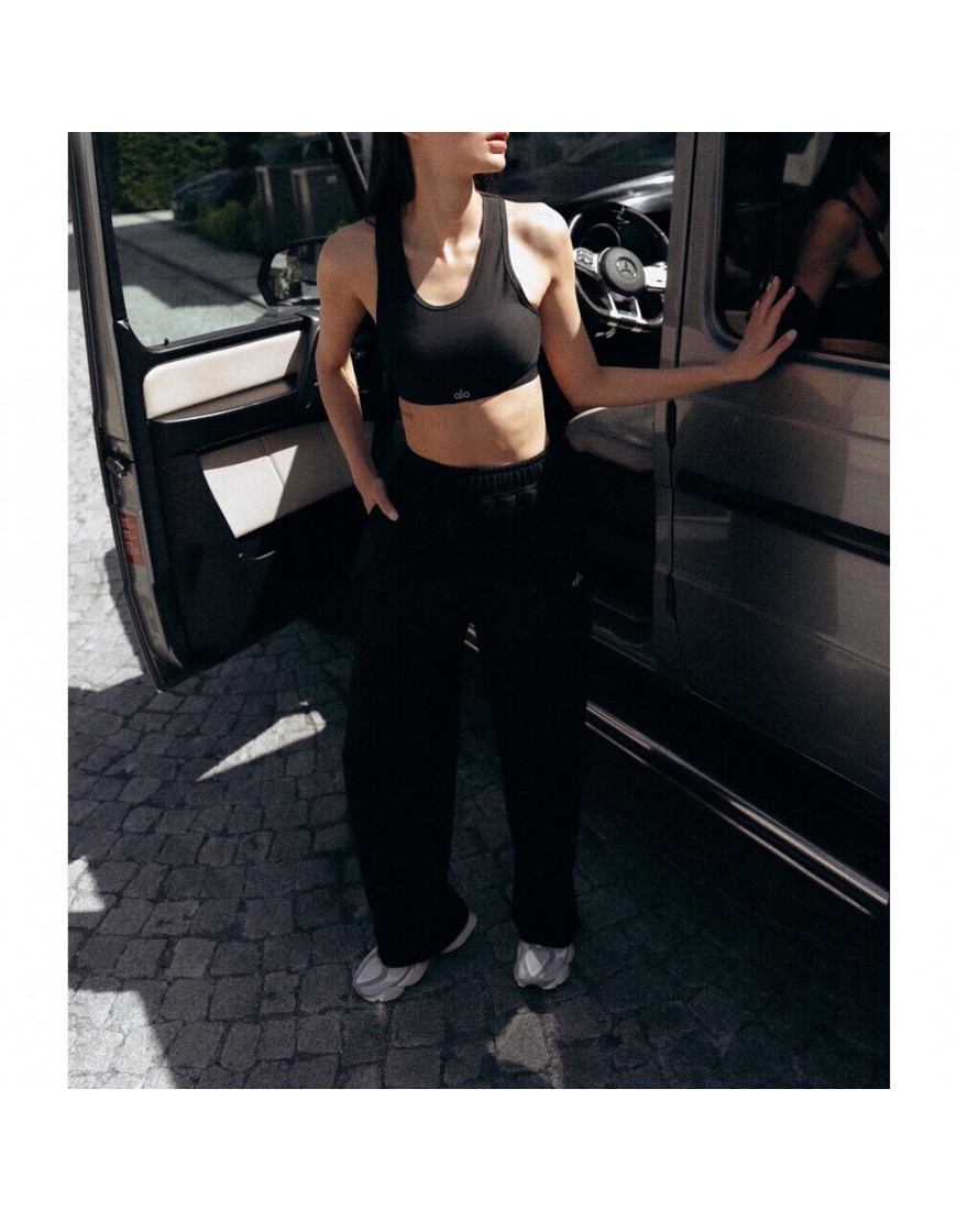 Alo Yoga Eşofman ''Unisex Siyah Geniş Paça Şardonsuz''
