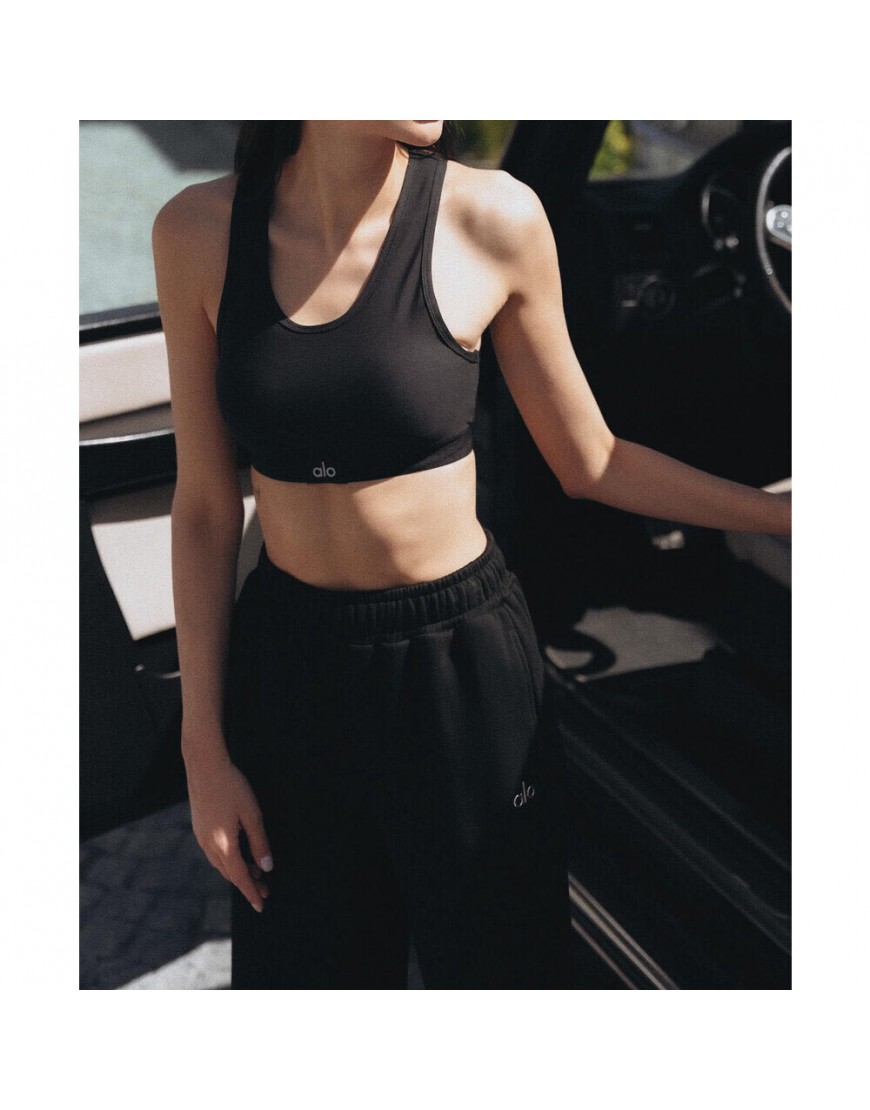 Alo Yoga Eşofman ''Unisex Siyah Geniş Paça Şardonsuz''