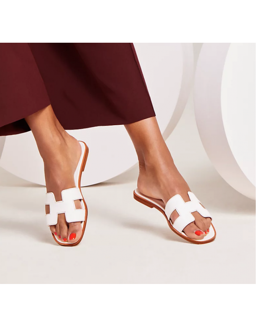 Hermes Oran Sandal White