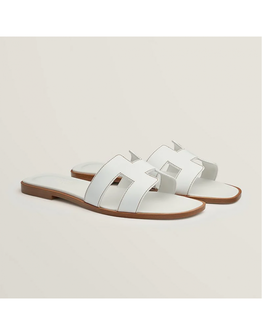 Hermes Oran Sandal White