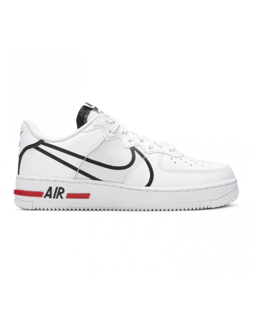 Nike Air Force 1 React White Black Red