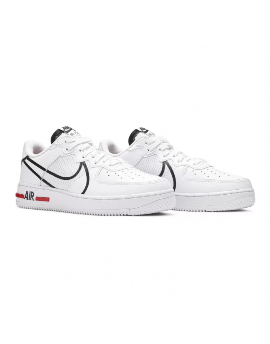 Nike Air Force 1 React White Black Red