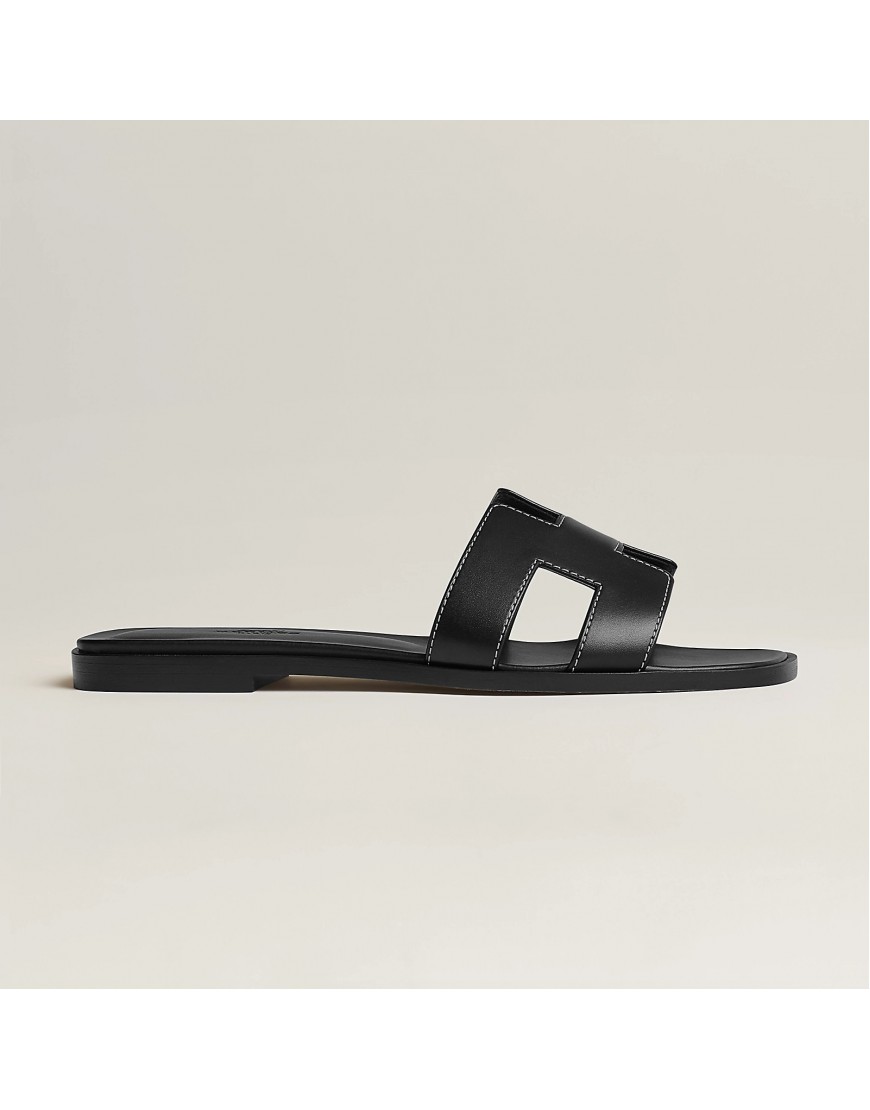 Hermes Oran Sandal Black