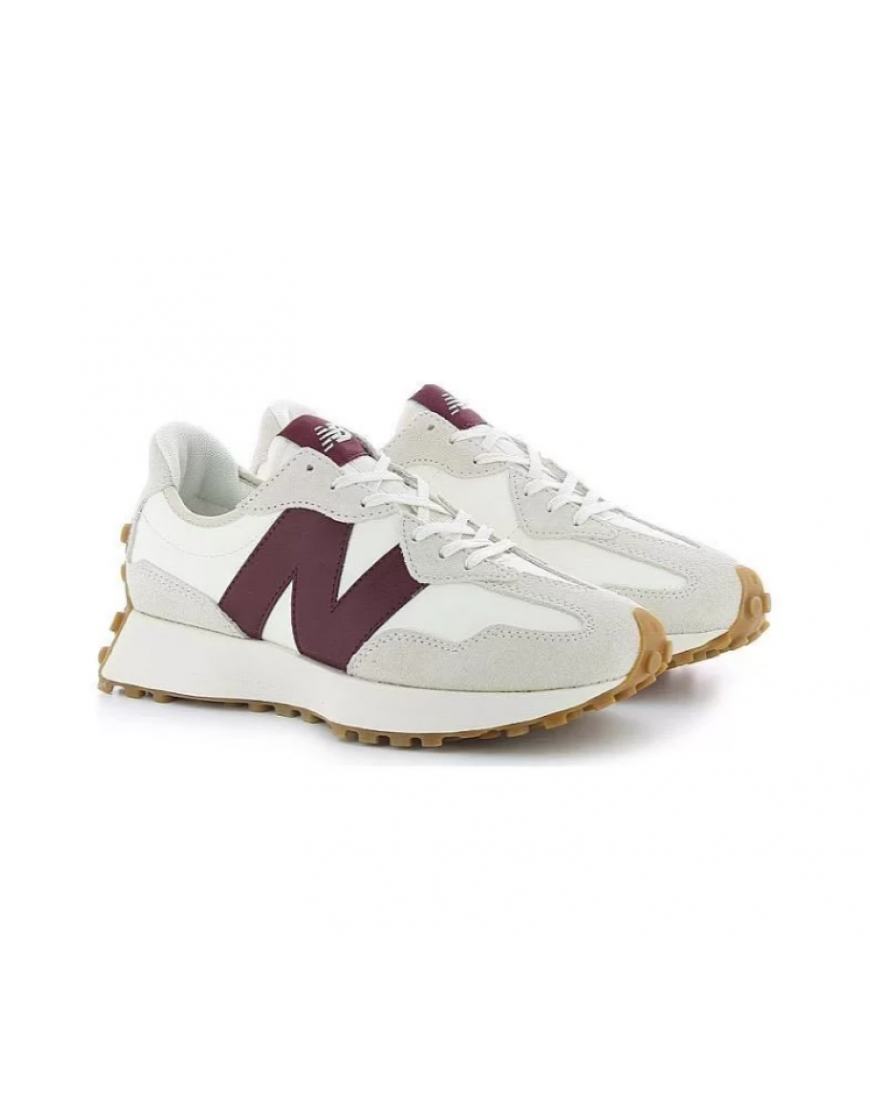 New Balance 327 White Dark Red