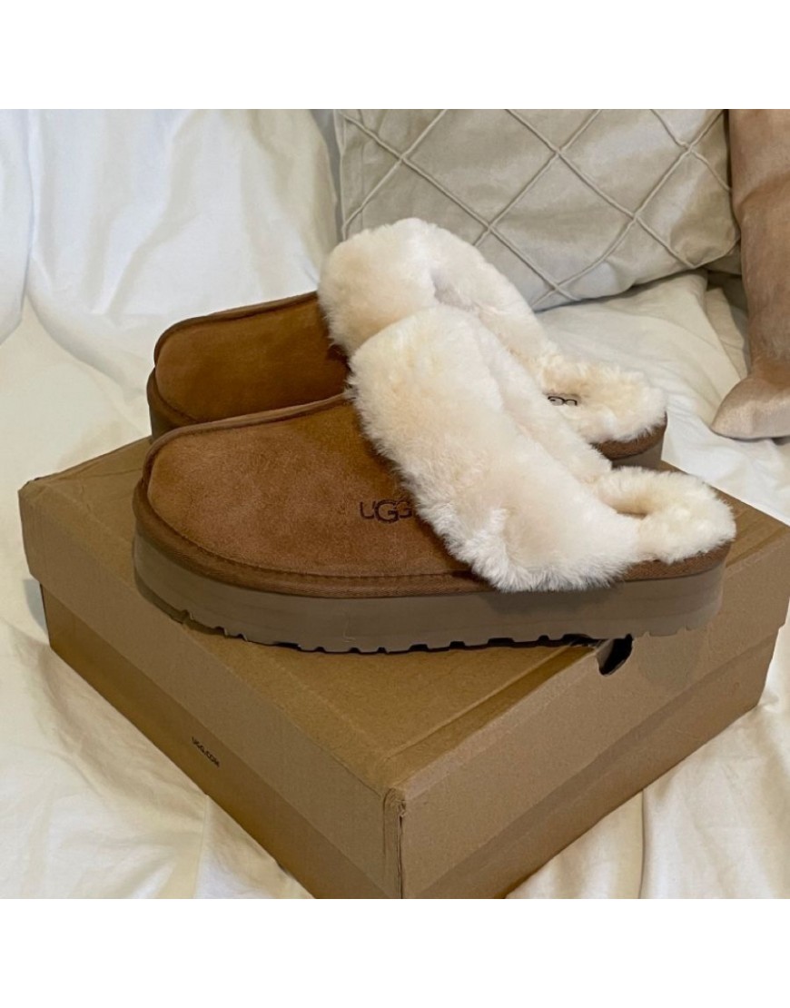 UGG Disquette Slipper Chestnut (GERÇEK KÜRK)