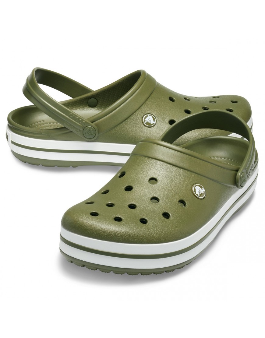 Crocs Crocband Army Green White